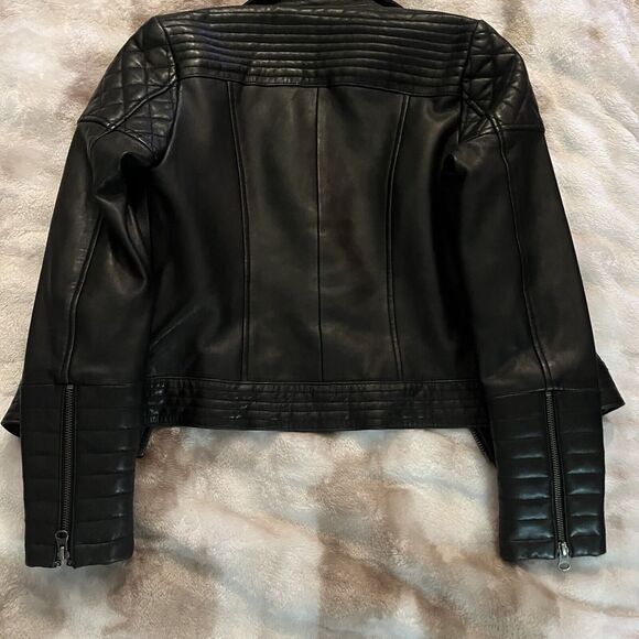 Boden Jacket Black 100% Leather Moto Biker Asymmetrical Zipper Size 4 EUC Gorg - Picture 15 of 16